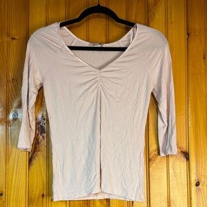 H&M Blush Pink Long Sleeve V-Neck Top